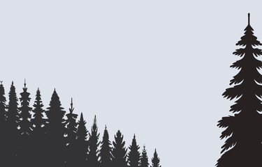 Sticker - forest, nature silhouette design vector