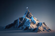 Digital mountain  The path to success or business goals achievement concept