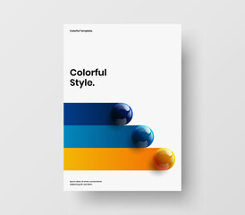 Wall Mural - clean realistic spheres pamphlet concept. original brochure a4 vector design layout.