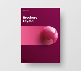 Wall Mural - modern handbill design vector layout. minimalistic realistic balls poster template.