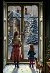 Wall Mural - Generative AI render of Christmas decorations