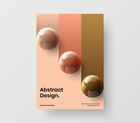 Wall Mural - bright poster design vector concept. vivid 3d spheres presentation template.