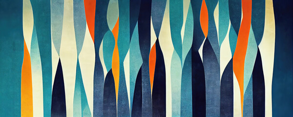 Abstract background design with blue lines as a header (Generative AI)