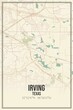 © Rezona - Retro US city map of Irving, Texas. Vintage street map.
