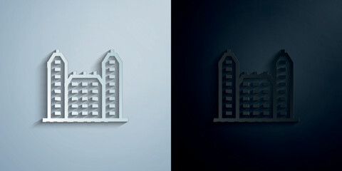 Wall Mural - Building paper icon with shadow vector illustration