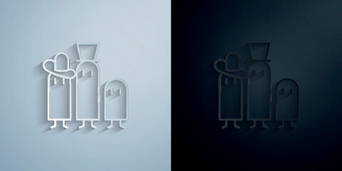 Poster - Halloween, family paper icon with shadow vector illustration