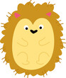 Cute hedgehog flat icon Funny cartoon animal