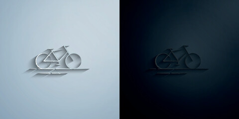 Canvas Print - Bicycle paper icon with shadow vector illustration