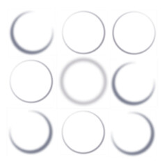 Wall Mural - Realistic round shadow with soft edges. Gray round shadows isolated on transparent background.