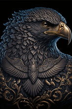 Eagle On A Black Background