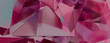 © RocknRoller Studios - Vibrant Pink and Magenta Glass Pieces form a Trendy Luxury Banner. Slick 3D Render.