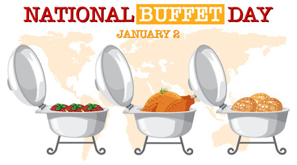 Wall Mural - national buffet day text banner design