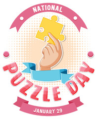 Wall Mural - National Puzzle Day Banner Design
