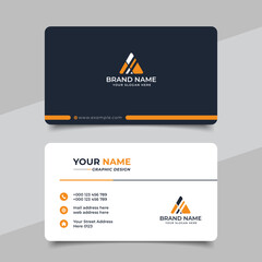 Wall Mural - yellow modern creative business card and name card horizontal simple clean template vector design
