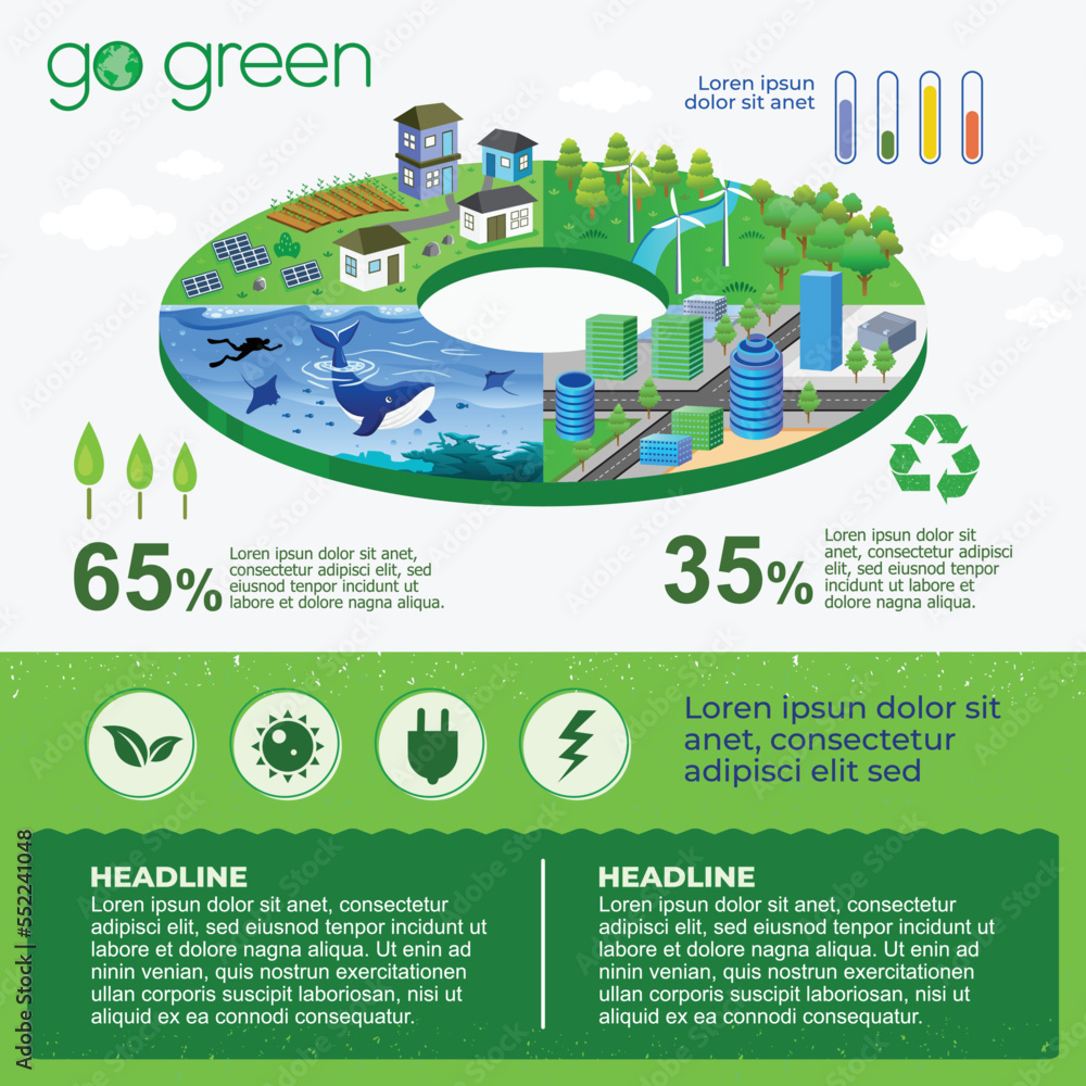 World Environment Day Infographic. Go Green Save the world Concept ...