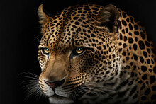 Close Up On A Jaguar Eyes On Black