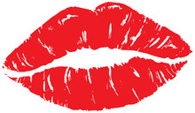 Red Lips Print Isolated