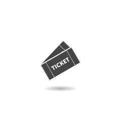 Wall Mural - Ticket logo icon with shadow