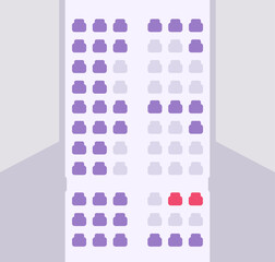seats plane map booking ui scheme vector or airplane place choose order interface selection online d