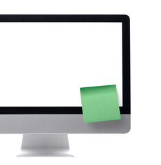 sticky note on the computer screen