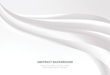 Abstract white luxury fabric background with copy space. Abstract white silk, liquid wave or satin