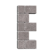 Stone Font, Letters Made Of Stone Blocks 3d Rendering, Letter E