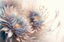 Beautiful Flowers. Abstract Floral Design In Pastel Colors For Prints, Postcards Or Wallpaper