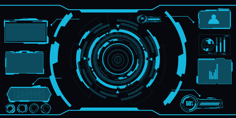 Wall Mural - abstract technology futuristic concept hud interface hologram elements of digital data and circle