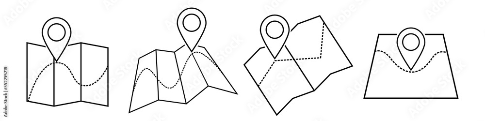 Map marker icons .Location.Maps Pin and Navigation icons set.Vector ...