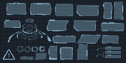 Wall Mural - abstract technology futuristic concept hud interface hologram elements of digital data and circle