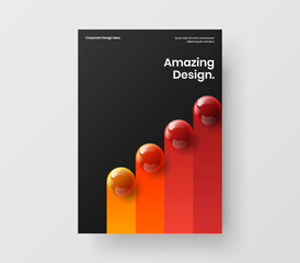 Wall Mural - bright 3d balls banner template. geometric booklet a4 vector design layout.