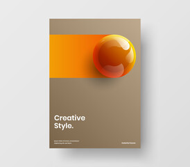 Wall Mural - simple realistic balls front page concept. bright company identity a4 vector design template.