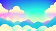 Abstract kawaii Colorful Cloud Sky rainbow background.