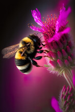 Bee On Pink Flower