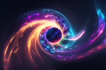 Abstract painting graphic fractal art. Swirl. Cosmic. Universe. Generative AI