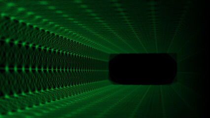 Wall Mural - galactic portal with linear connections. optical illusion of a laser tunnel. technological connectio