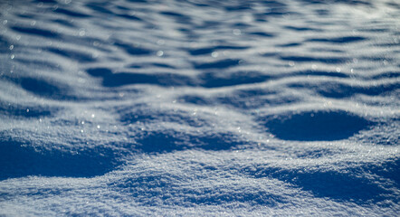 Sticker - winter snow background - snow covered surface and artistic bokeh