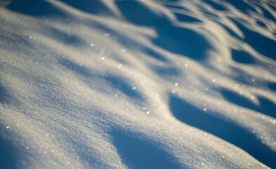 Sticker - winter snow background - snow covered surface and artistic bokeh