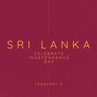 Composition of sri lanka independence day text over red background