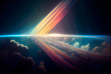 Aufkleber - Beautiful abstract illustrations rainbow in the sky 
