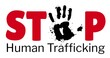 © vectorfusionart - Illustration of stop human trafficking text with black handprint against white background