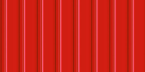 Wall Mural - Red vertical corrugated iron sheets seamless pattern of fence or warehouse wall. Zink galvanized steel profiled panels. Metal wave sheet. Vector illustration. Aluminium container