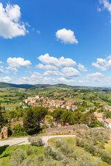 Sticker - Landscape view of the city of San Gimignano in Tuscany