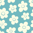 © Anna - Floral seamless pattern. Simple flowers on a blue background.