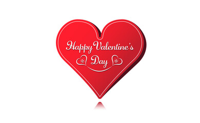  Red heart shape valentine's day retro heart vector. 3d love day happy valentine's day text sale sign illustration.
