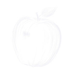 apple drawing white chalk doodle