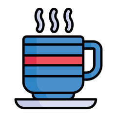 A hot tea cup vector icon design, hot beverage concept