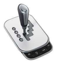 Generic automatic gearbox on transparent background.
