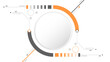 © dps studio - white circle technology background abstract. technology with line digital color grey, orange, dot, hi-tech, vector. circle technological for web banner, background, wallpaper, structure, object.