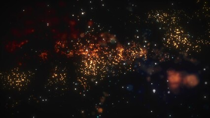 Wall Mural - This is a dark festive bokeh made up of a mass of sparkling particles.